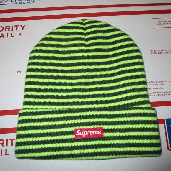 lime green supreme beanie